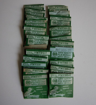 Vintage Watch Crystals  G-S Flexo  PMX series  New Old Stock NOS