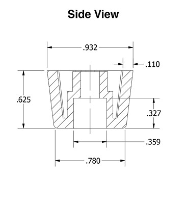 4 MEDIUM EXTRA TALL ROUND RUBBER FEET  .625H x .632W   AMPS RADIO  - FREE S&H