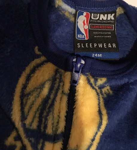 Golden State Warriors Baby Sleeper PJs Pajamas Super Soft 24 Months Blue NEW