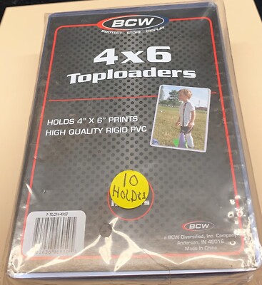 1 PACK  (10  / Pack)  4'' BY 6''  TOP LOADER SEMI RIGID  SLEEVES  opens SHORT edge