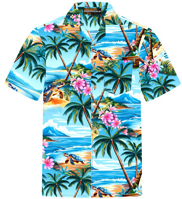 Herren Hawaii Hemd 100% Baumwolle S - 8XL Kurzarm Sommer Beach Hawaiian Shirt 