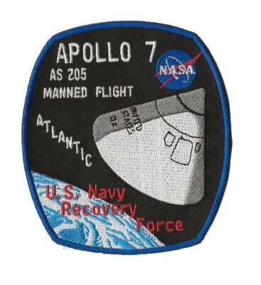 Apollo 7 NASA US Navy space Atlantic recovery force ship patch