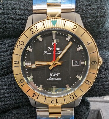 Zodiac Super Sea Wolf Automatic Dual Tone GMT Men's Watch ZO9406
