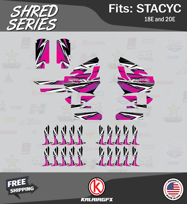 Graphics Kit for STACYC 18E 20E Electric Bike (All Years) Shred-magenta