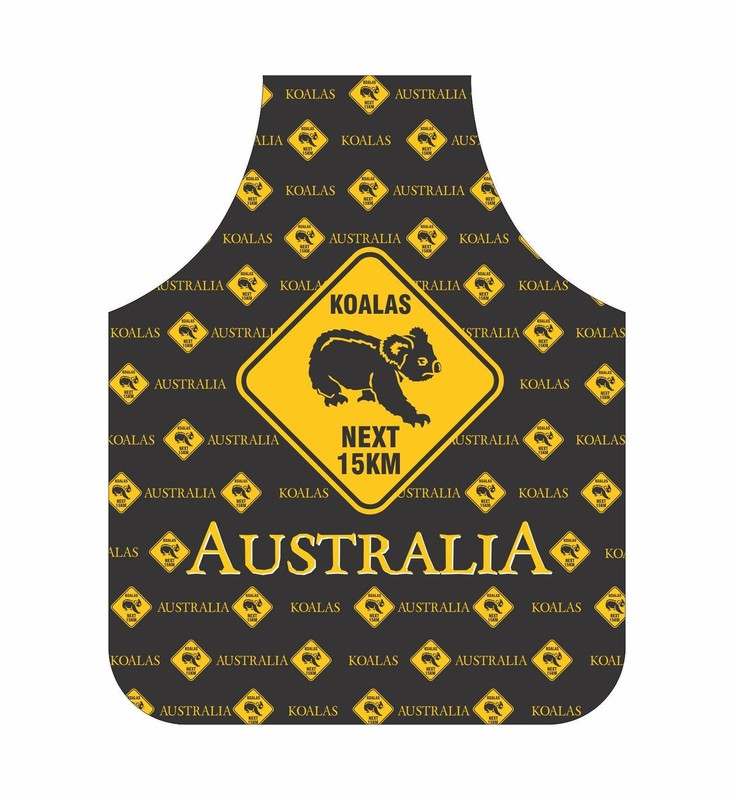 *CLEARANCE* Koala Apron Australia Black And Yellow Road Sign Design