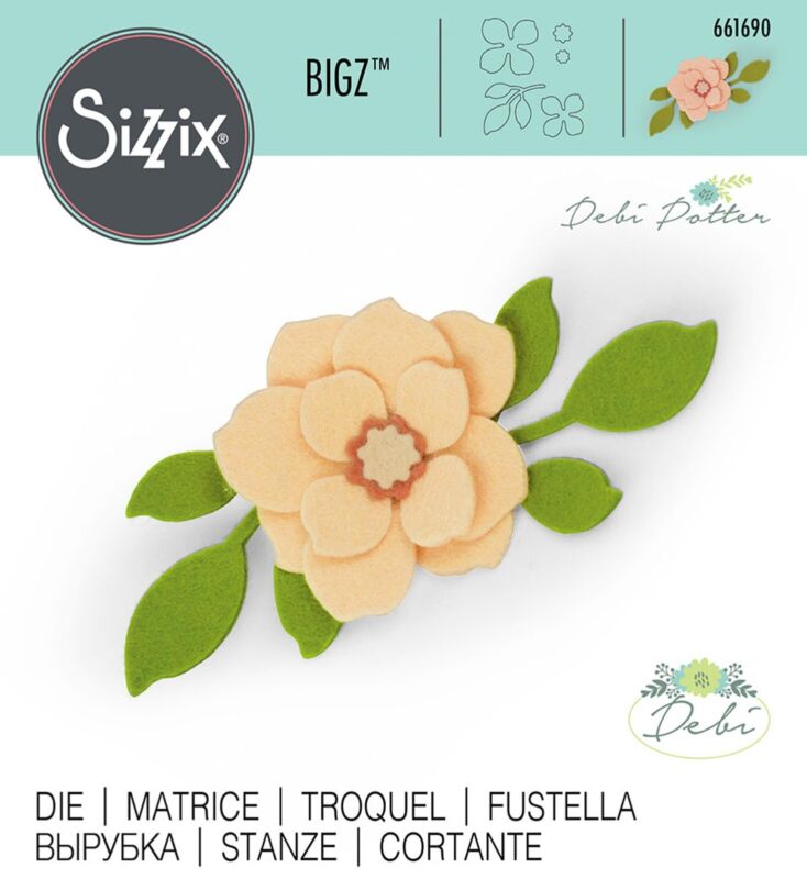 Sizzix Bigz Asian Flower Die #661690 Retail $39.99 Cuts Fabric, By Debi Potter