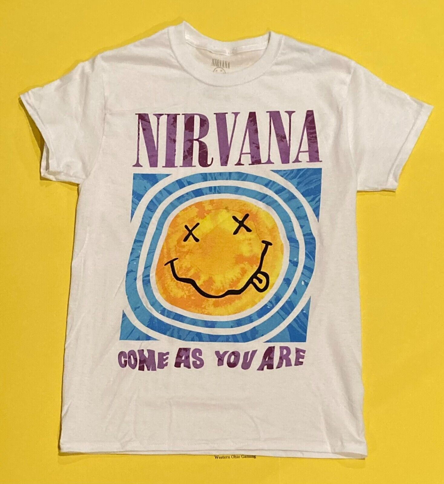Men's Nirvana Come As You Are Short Sleeve Smiley Face White Men's Nirvana Come As You Are Short Sleeve Smiley Face White
