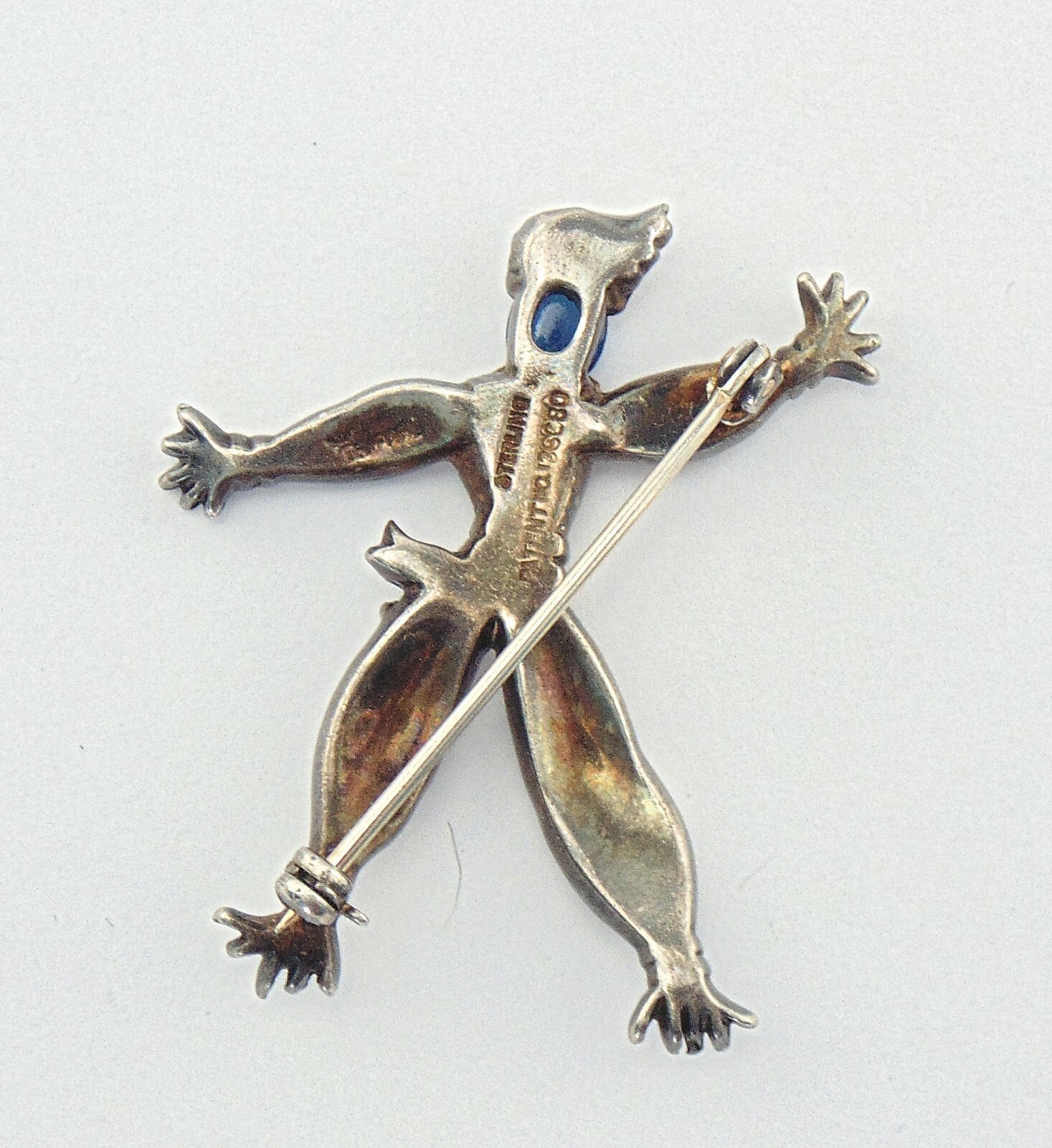 Vintage Signed Trifari Sterling Silver Rhinestone Rintintin Rag Doll Pin Brooch