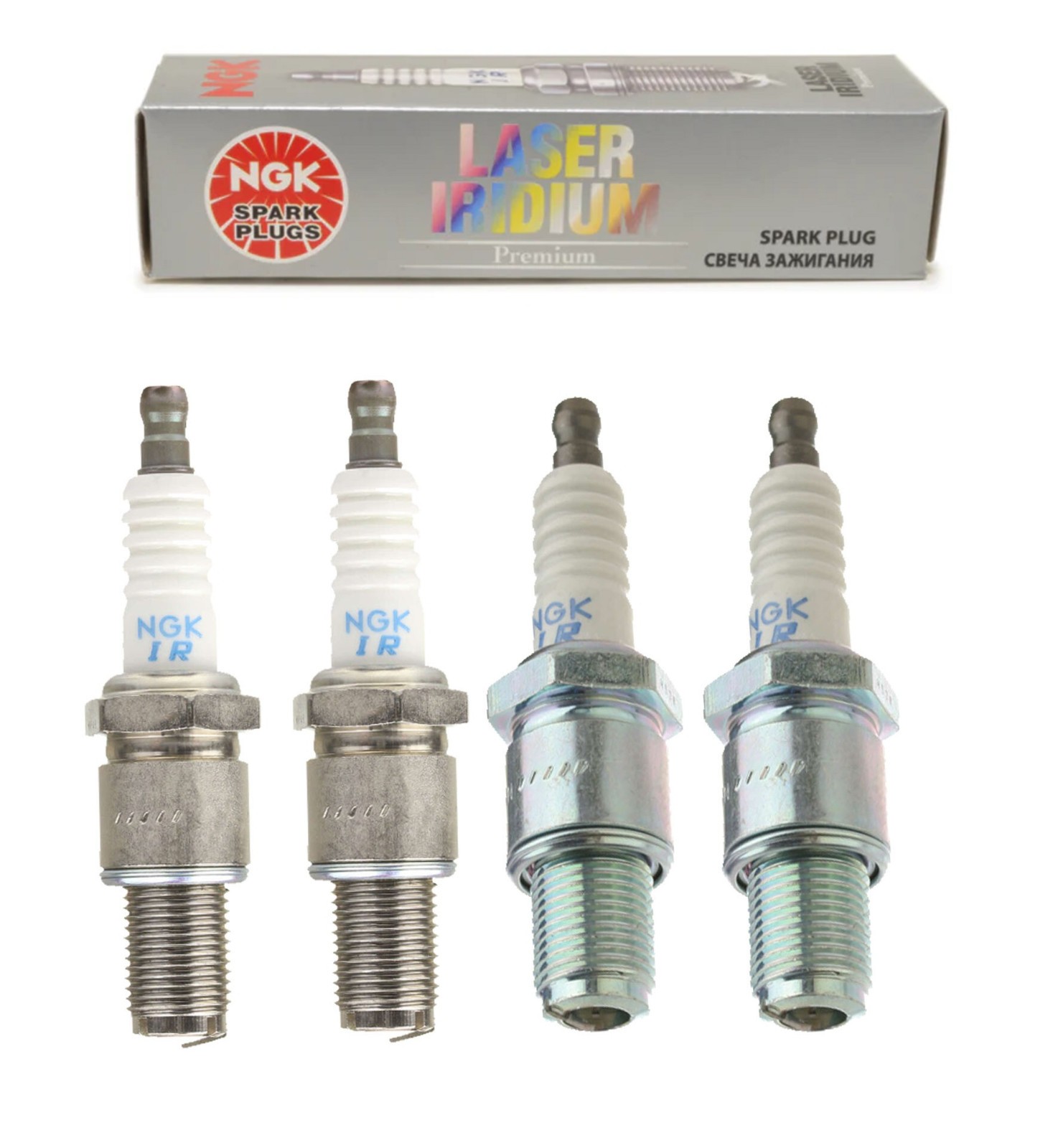 NGKレーザーイリジウムレーシングスパークプラグ4個 RE7CL RE9BT 4 OEM NGK Laser Iridium Spark Plugs Leading Trailing RE7CL