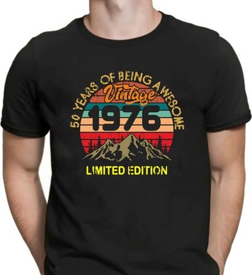 50th Birthday T-Shirt Vintage 1976 Gift 50 Years Awesome Fifty Men Women Tee Top