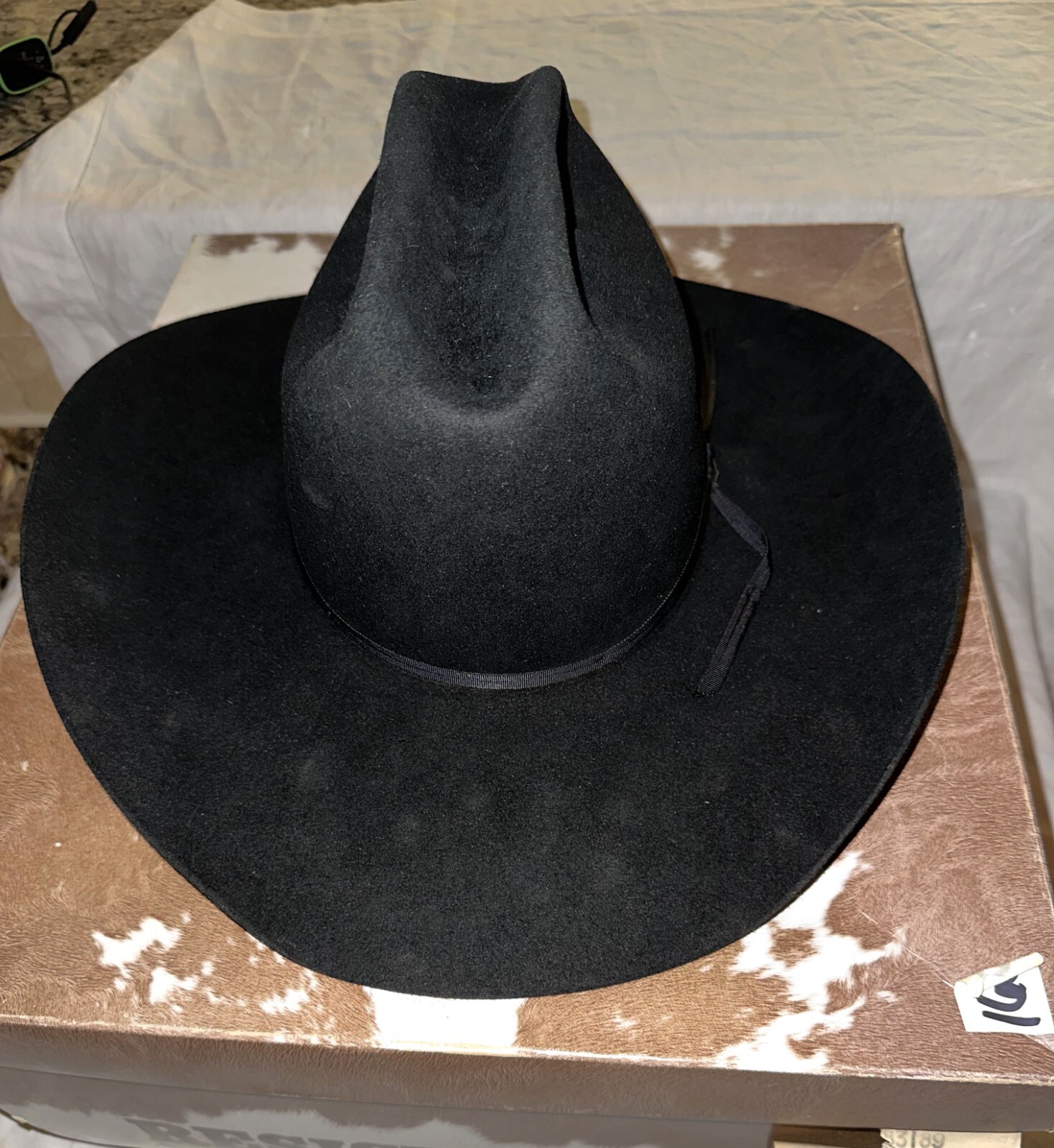 帽子 RESISTOL CATTLEMAN 4xxx Resistol Silver Sand 4X Bison Cattleman Felt Cowboy Hat