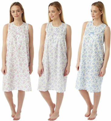 Sleeveless poly cheap cotton nightdress
