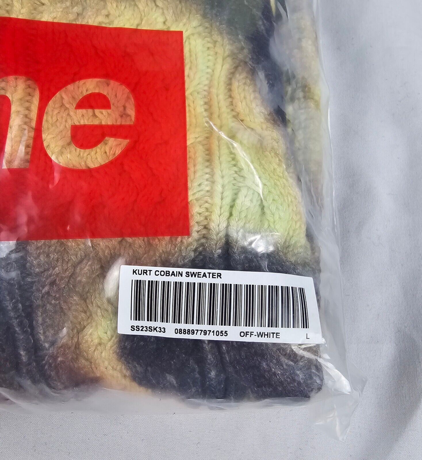Supreme Kurt Cobain Sweater Men's Size Large SS23 White Supreme Kurt Cobain Sweater Men's Size Large SS23 White