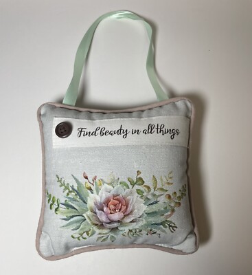 Find Beauty in All Things  Doorknob Pillow WITH A BUTTON ON IT 6 