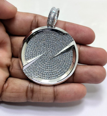 2.50CT Round Lab-Created Diamond Cluster Medallion Pendant 14K White Gold Plated