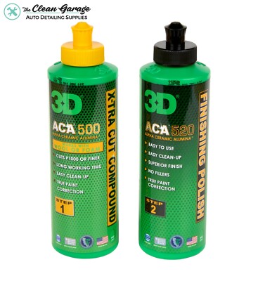 3D ACA 500 & 520 Combo 8oz | Body Shop Safe Cutting Compound & Finishing Polish
