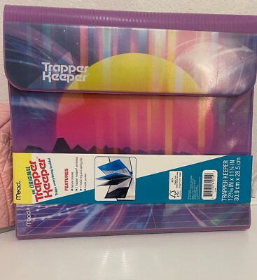 Brand New Retro City Sunset Trapper Keeper Binder Portfolio  w/ two new folders!