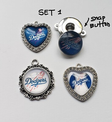 Sale 4pcs of mixed good quality charms, nice designs of LA Dodgers Baseball team
