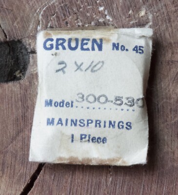 Old Gruen watch 300 530 350 watch mainspring original Gruen #45 vintage part NOS