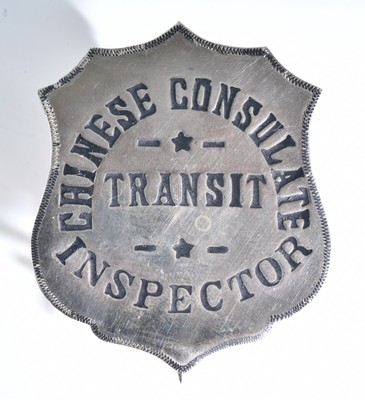 Chinese Consulate Transit Inspector Badge J.C. Irvine