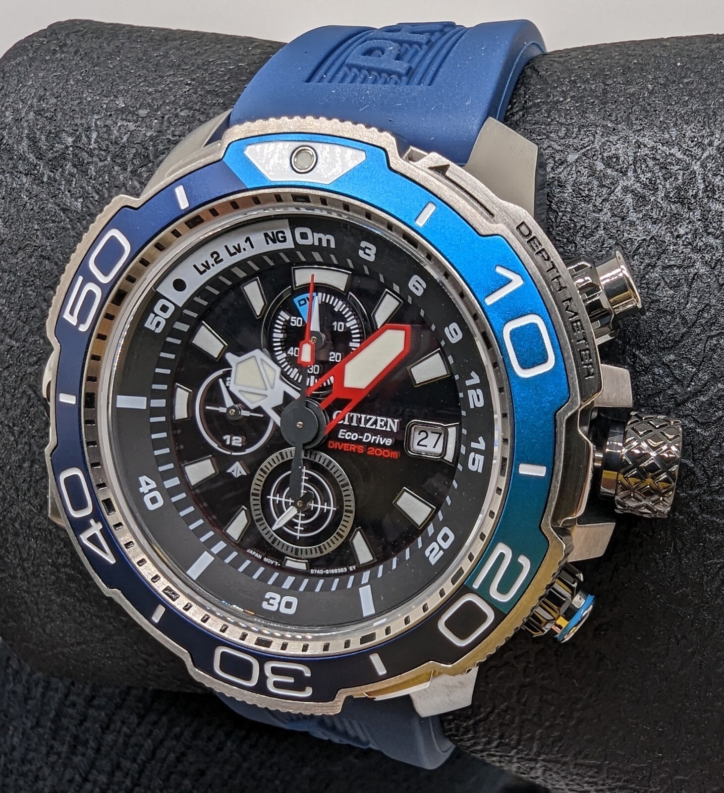 Pre-owned Citizen Bj2169-08e Promaster Aqualand Eco-drive Dive Watch Ships Today