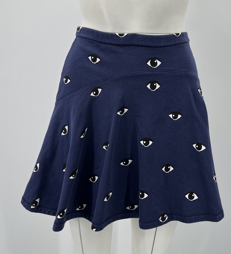 Kenzo Navy Eye Print A-Line Cotton Skater Skirt sz M | eBay