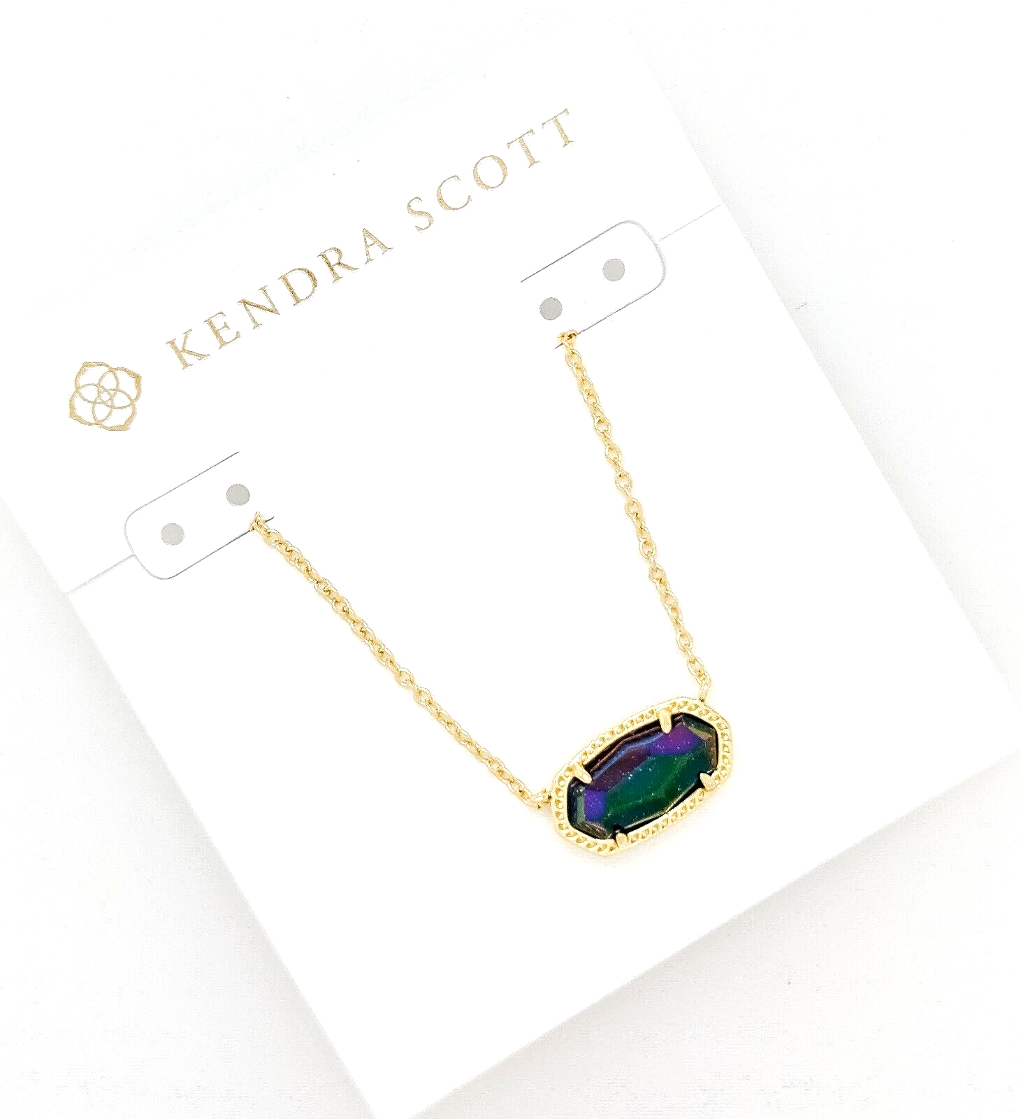 New KENDRA SCOTT GLD 779 Iridescent Blue Goldstone Elisa
