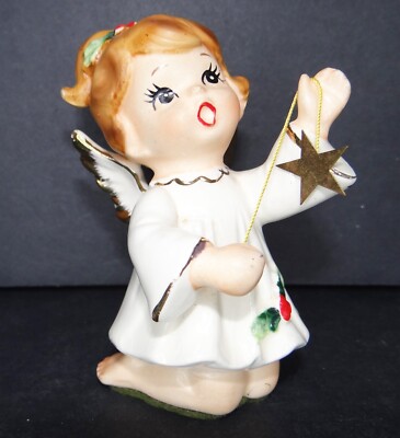 Vintage 1950s Josef Originals Christmas Angel Holding Star