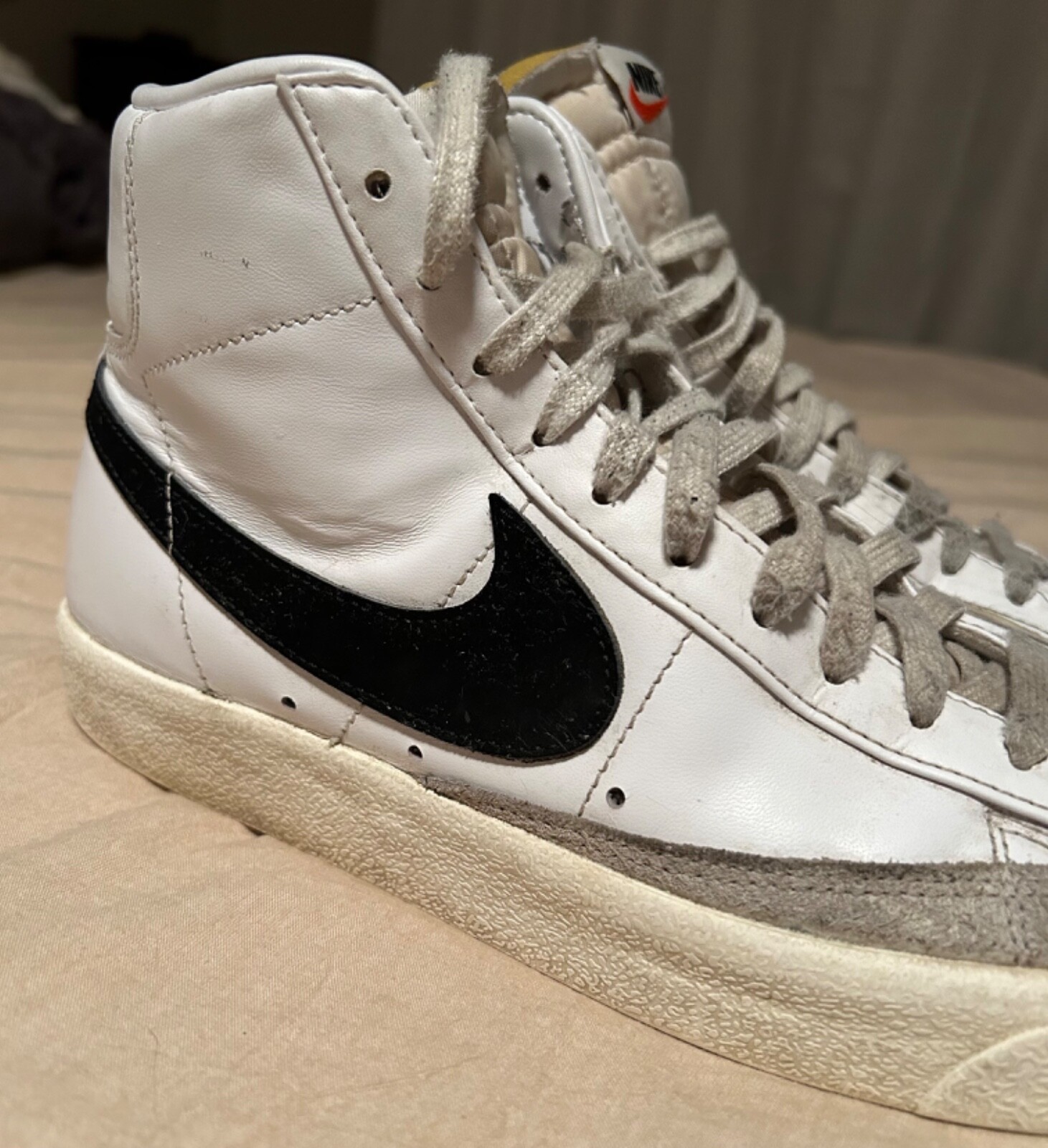 Nike Blazer Mid 77 Vintage White Black Classic Leather | eBay