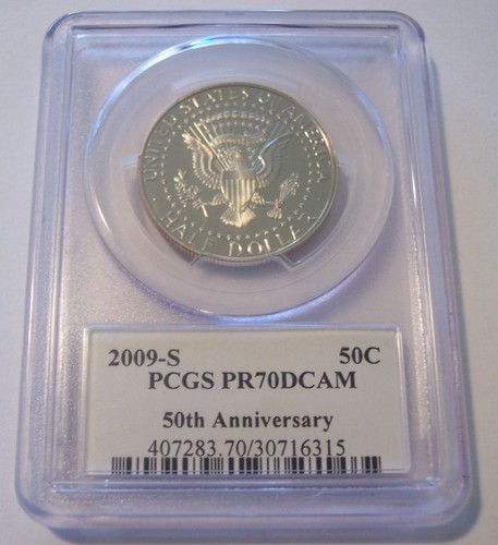 2009 S Clad Kennedy Half Dollar Proof PR70 DCAM PCGS 50th Anniversary Label