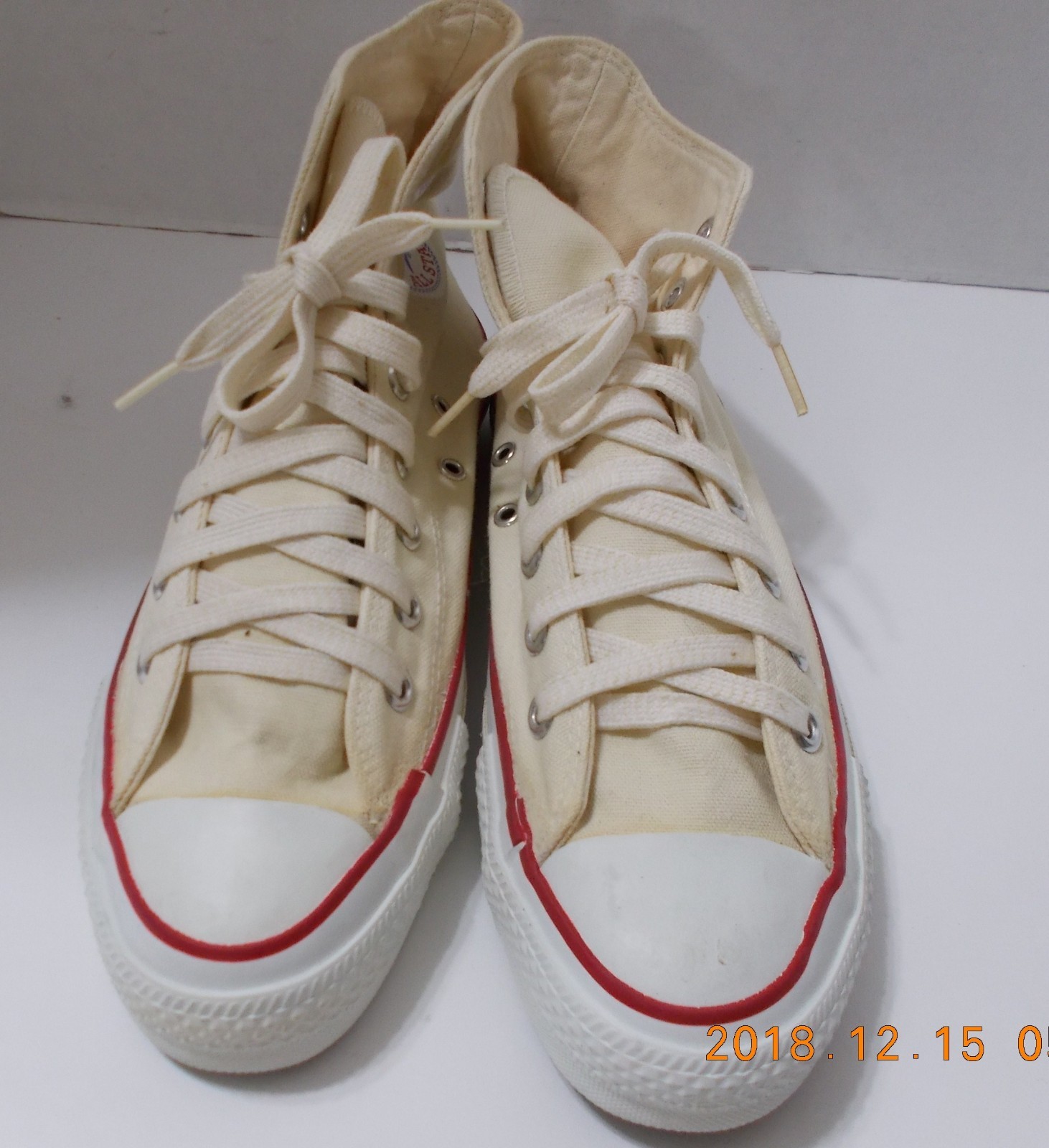 NOS CONVERSE ALL STAR CHUCK TAYLOR VINTAGE 70s MEN'S WHITE HIGH TOP  SIZE 7.5