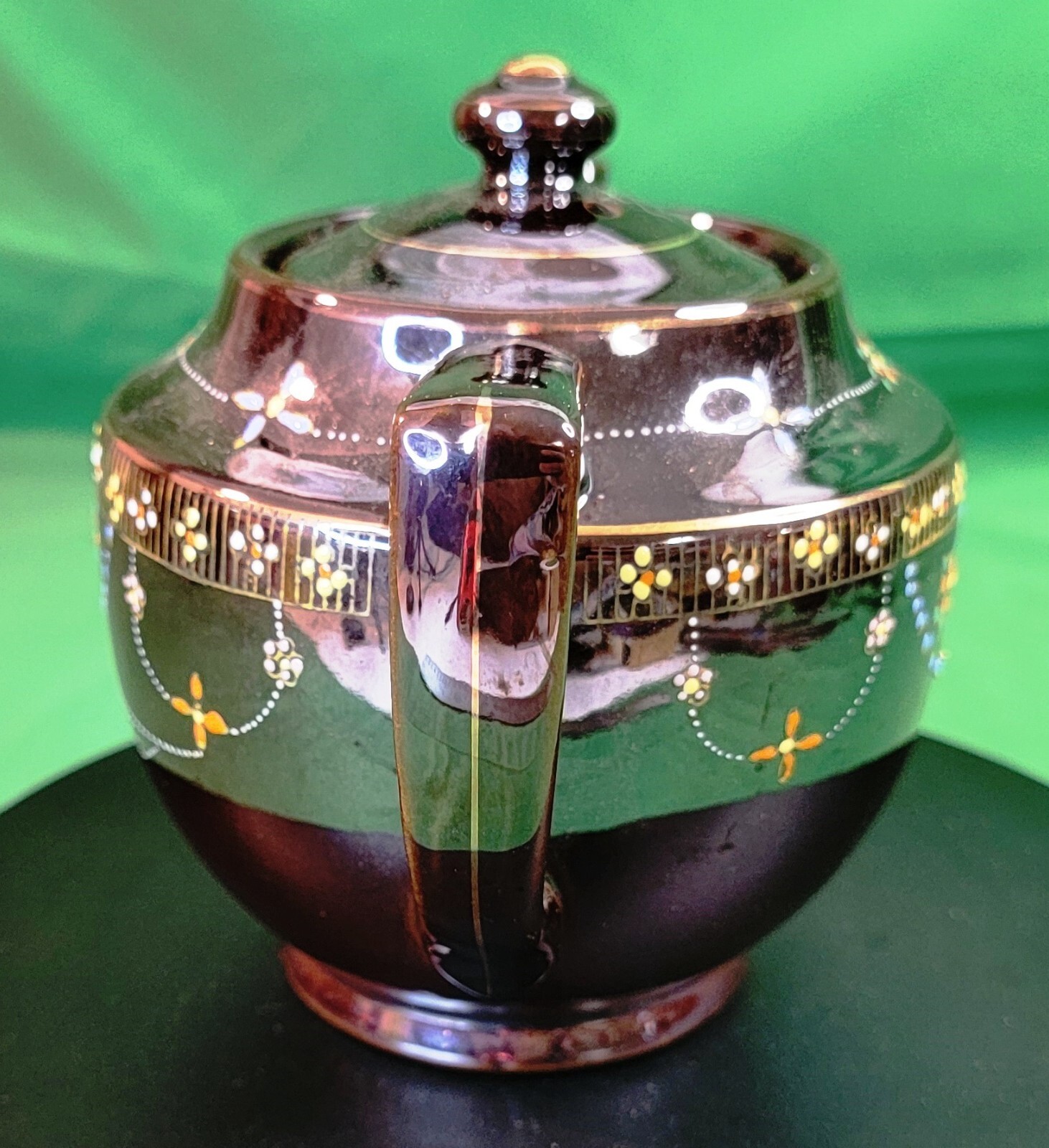 Beautiful Vtg Teapot Moriage Hand Painted Brown Glazed Pottery Occupied Japan - Picture 8 of 19