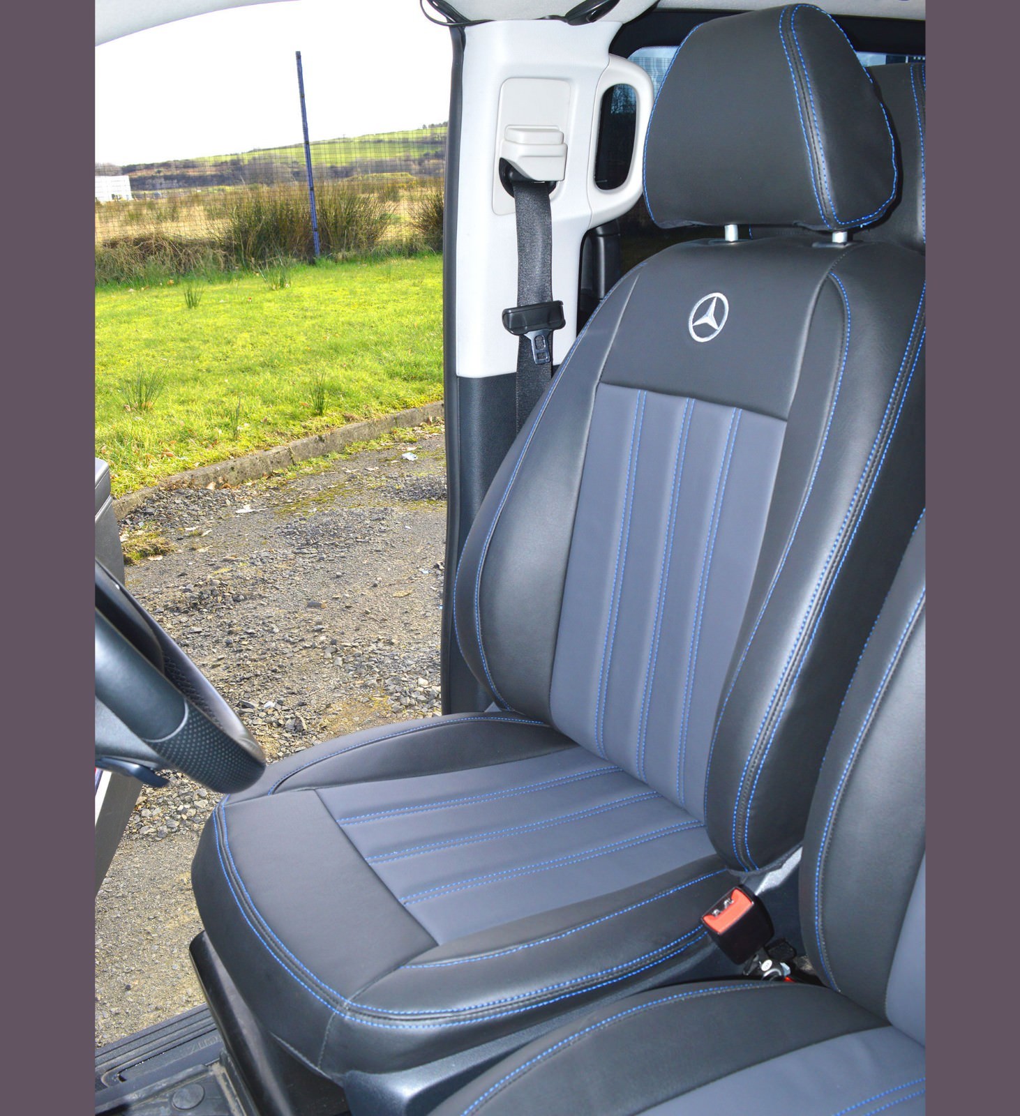 Mercedes Vito W447 9 Seater Waterproof Tailored Van Leather Look Seat Covers eBay