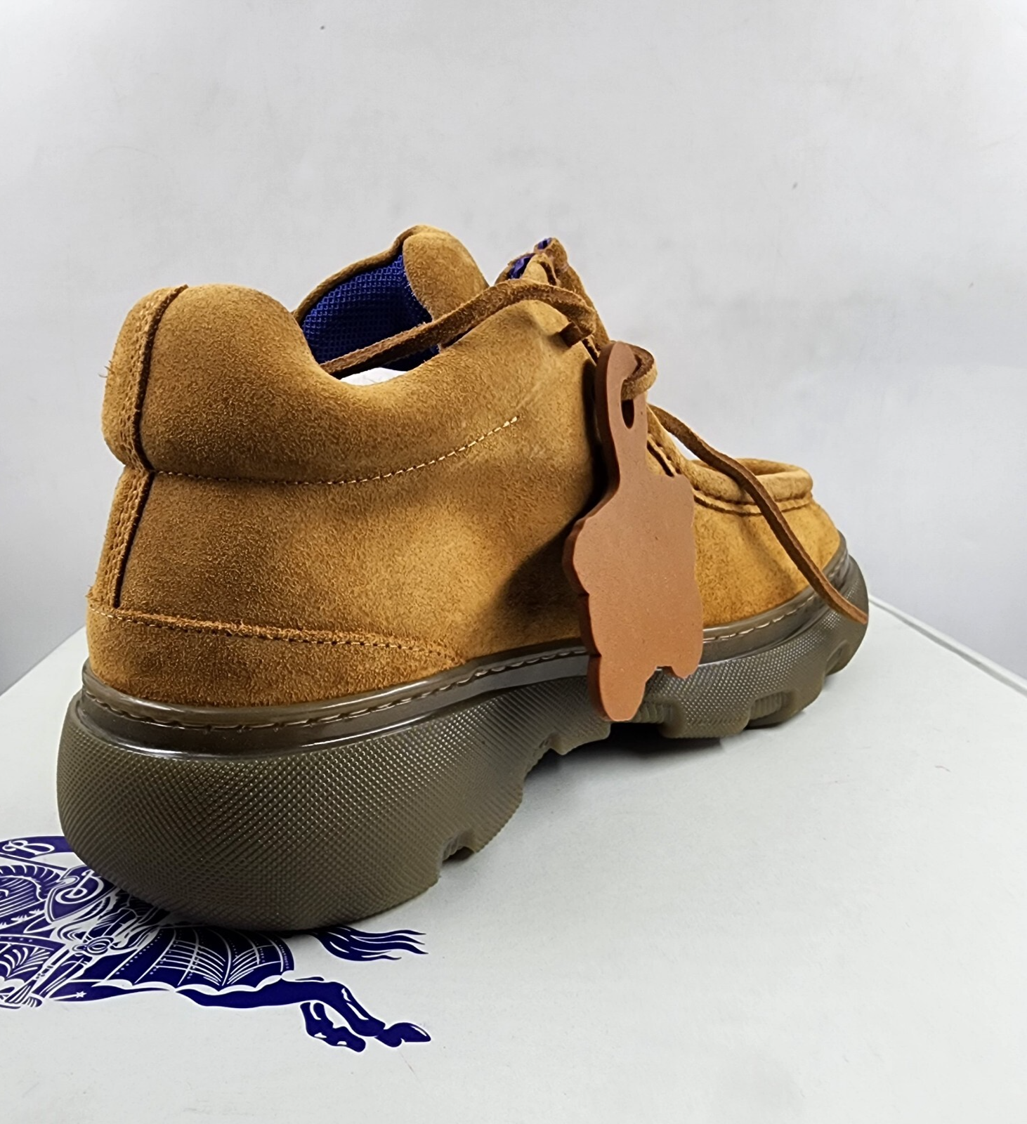 Burberry Nubuck Creeper Lace Up Mid Shoes Men's 42/9 US Segale Round Toe - Picture 15 of 19