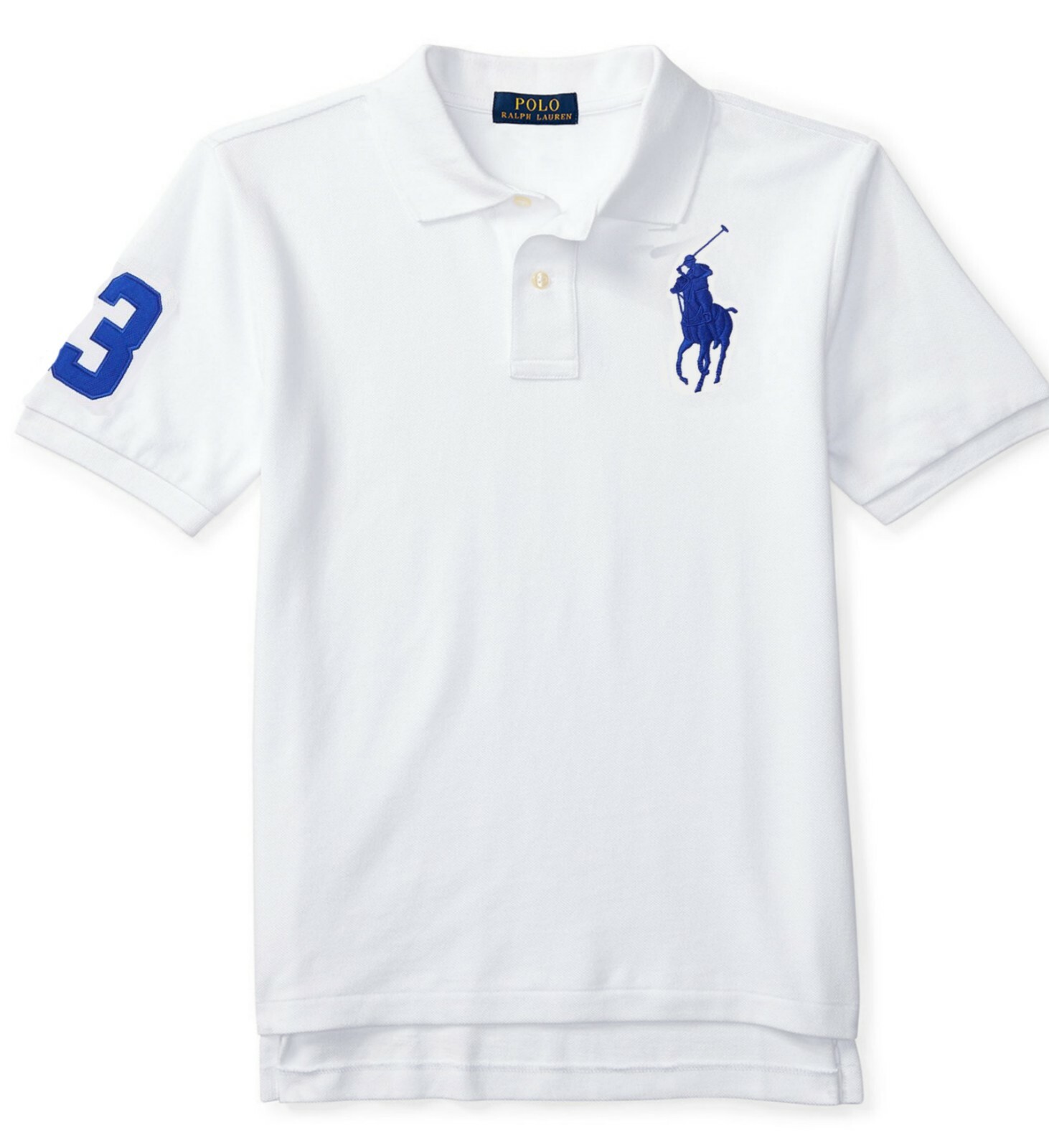 white and gold ralph lauren polo shirt