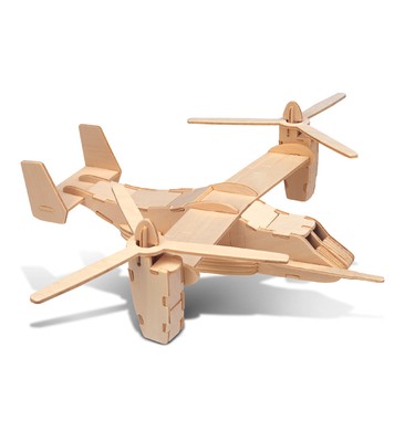 Puzzled 3D Puzzle Osprey Aircraft Wood Craft Construction Model Kit - 58pc Pack
