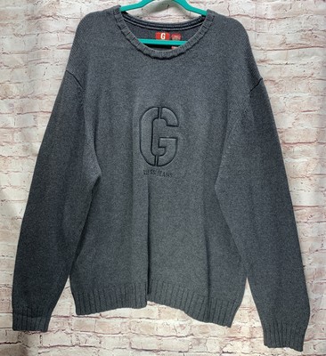 Guess Men's Sweater Pullover Gray Size 4XL Guess Jean Logo