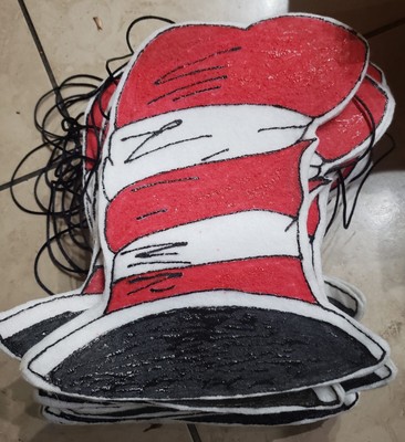 New Cat in the Hat felt hat(s) w/ An Opening & String To Carry/Store a gift, etc