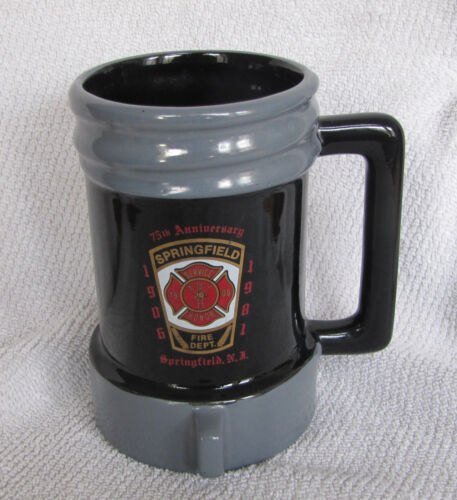 Vintage 1981 Springfield New Jersey Fire Department 75th Anniversary 6 1/4" Mug