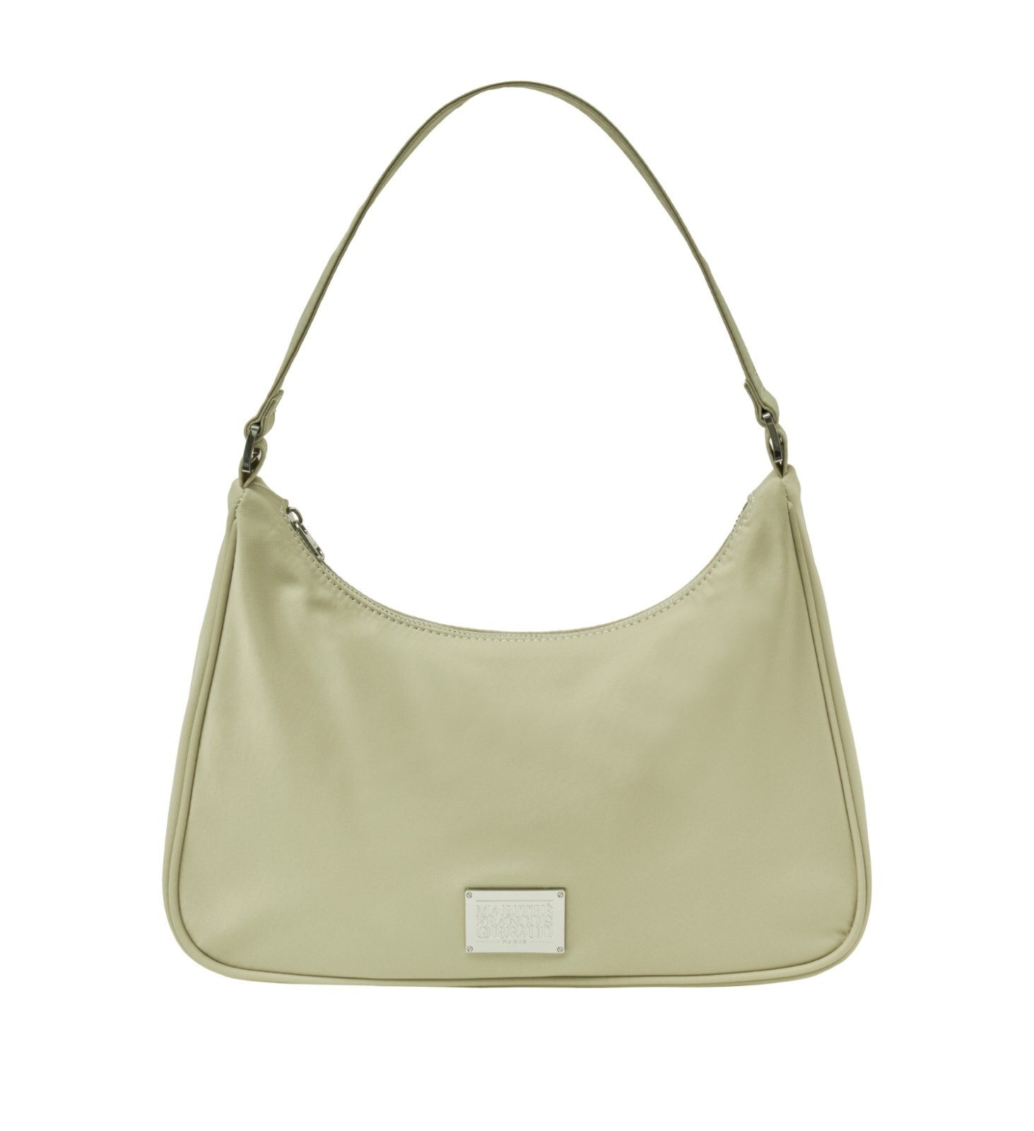 ★【Marithe + Francois Girbaud】 CLASSIC LOGO HOBO BAG★ Marithe Francois Girbaud Classic Logo Hobo Bag Beige Nylon