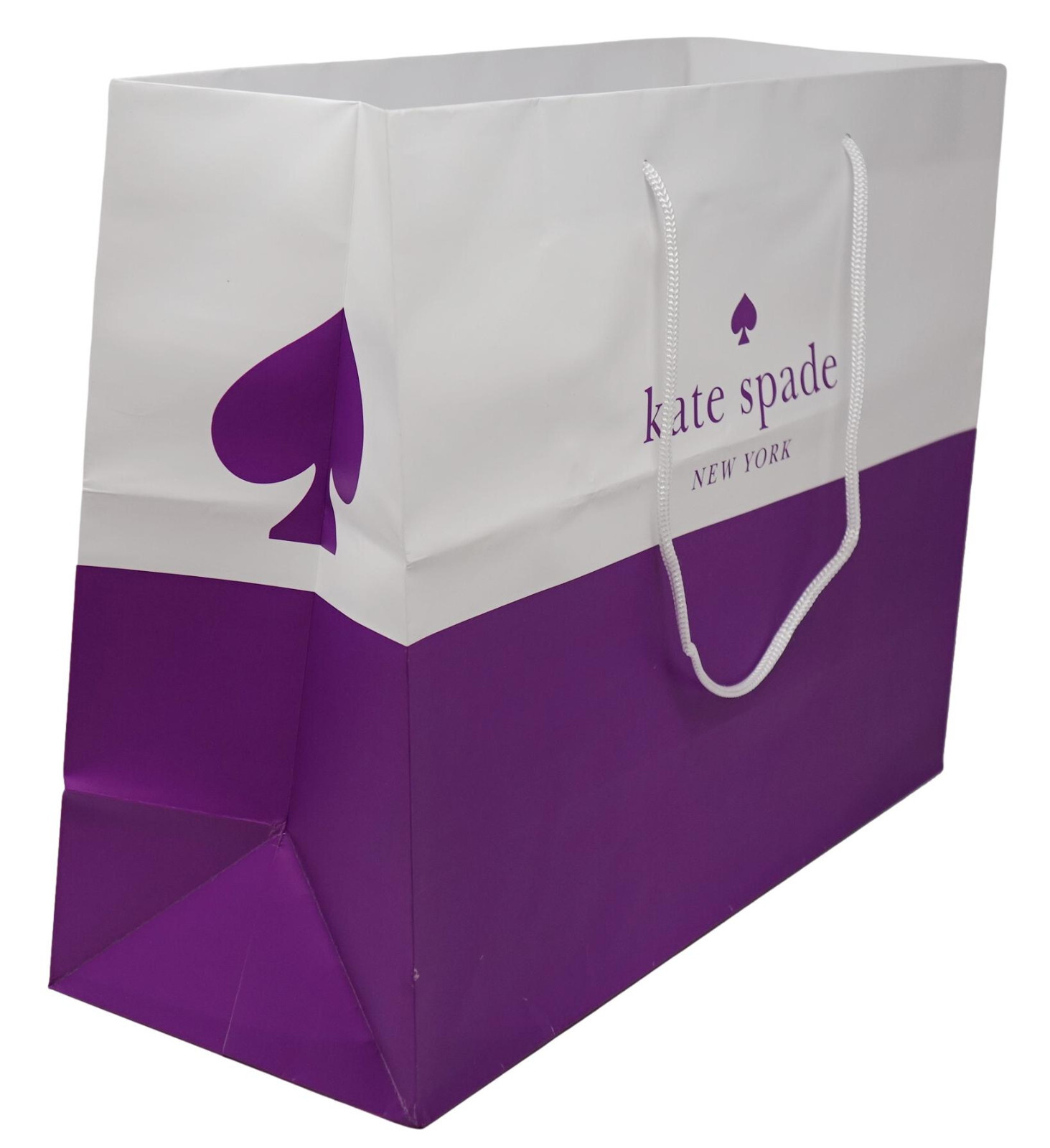 Новая сумка для покупок из фиолетово-белой подарочной бумаги Kate Spade 16 X 12 X 6