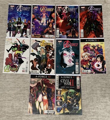 A-Force 2016 Marvel 1-10 Complete Run 1 2 3 4 5 6 7 8 9 10 Singularity A Force