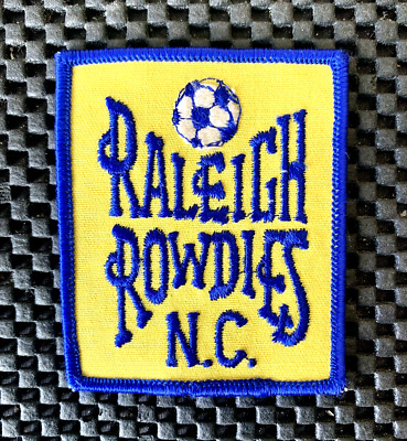 RALEIGH ROWDIES N. C. SOCCER EMBROIDERED SEW ON PATCH 2 1/2'' x 3'' NOS