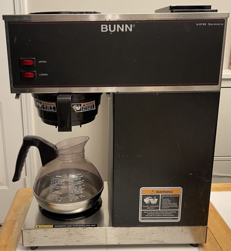 EUC! BUNN VPR Series 33200 Commercial Coffee Maker 12 Cup Dual Warmer W/Pot