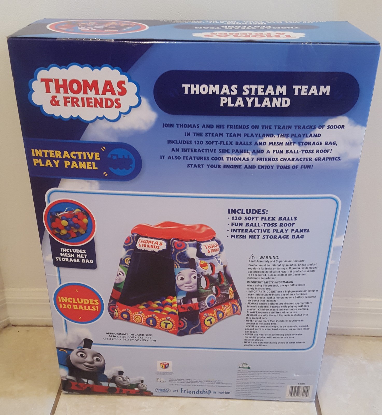 Thomas And Friends Steam Team Ballpit Playland  With 120 Soft Flex Balls - New -