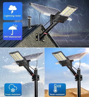 SL-7500W Solar Street Lights Outdoor, 650000LM Commercial Parking Lot Light D...