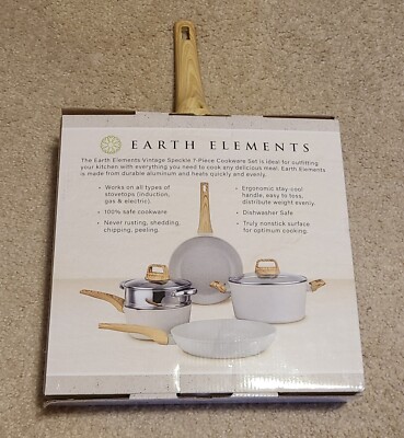 Earth Element NEW 11'' fry pan,durable aluminum,heats quickly,sandy cream colors