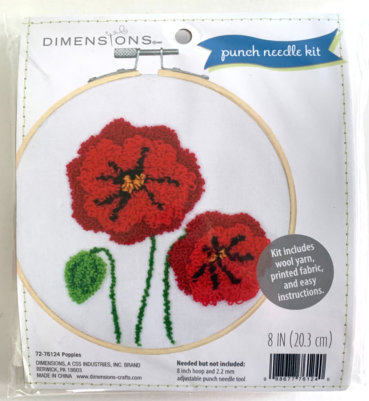 Dimensions Punch Needle Kit 8 Round-Rainbow -72-76200 Dimensions Punch Needle - Floral Pattern