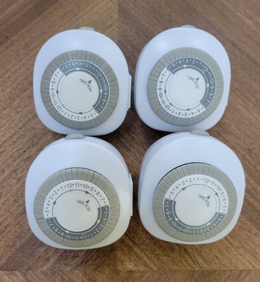 (4) Woods 16ULD/3A Power Outlet Timer - White - FREE SHIPPING