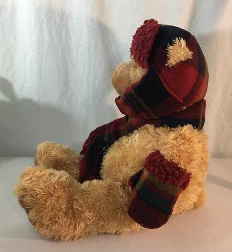 Winter Teddy Bear Plush Brown 17